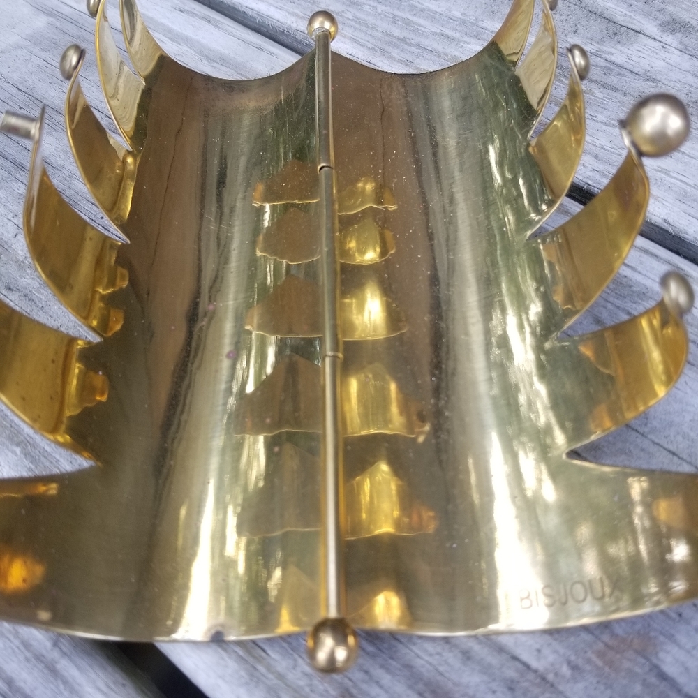 Brass Bold gladiator statement solid cuff bracelet - Picture 5 of 7
